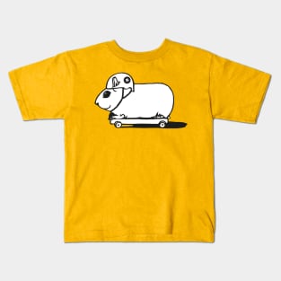 Guinea Pig on Skateboard Kids T-Shirt